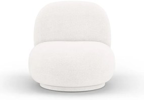 Poltrona bianca in tessuto bouclé Chuck - Micadoni Home