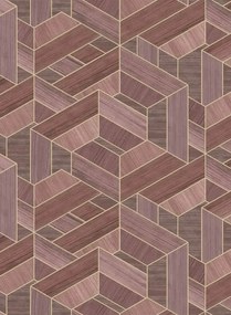 Coordonne Carta da parati Hexagon - Bordeaux