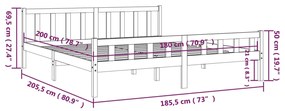 Giroletto Bianco in Legno Massello 180x200 cm Super King