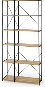 Scaffale REG19 in rovere sonoma/nero - H190 cm