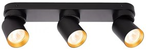 Faretto ANDY 3xGU10/8W/230V nero/oro