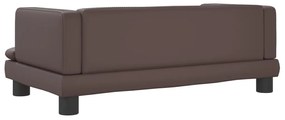Divano per bambini marrone 80x45x30 cm in similpelle
