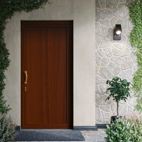 Porta d'ingresso DOLCETTI in Pvc con pannello liscio L 90 x H 210 cm in PVC noce, apertura spingere a destra, falso telaio non incluso