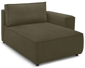 Modulo divano in velluto a coste verde chiaro, angolo destro Nihad modular - Bobochic Paris