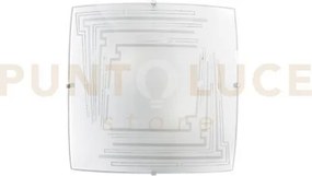 Plafoniera concept bianca 2 luci attacco e27 30x9,7x30cm in vetro c...