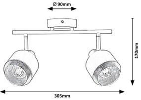 Rabalux - Faretto 2xE14/40W/230V