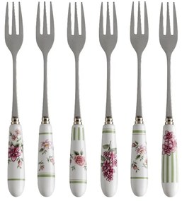 Set di 6 forchette con manico in ceramica Nonna Rosa - Brandani
