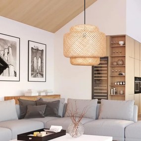 Lampadario a sospensione con filo BERTA 1xE27/20W/230V diametro 50 cm bambù