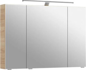 Specchio Contenitore Con Illuminazione PELIPAL legno caldo L 98 x H 70.3 x P 17 cm