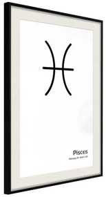 Poster  Zodiac: Pisces II  Cornice Quadri Cornice nera con pass-partout, Larghezza x Altezza Home decor 20x30