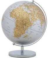 Mappamondo girevole da appoggio 25x34cm Argento e Ruggine