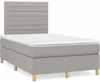 Letto a Molle Materasso e LED Grigio Chiaro 120x190 cm Tessutocod mxl 115494