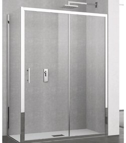 Box Doccia Scorrevole 120 Cm Novellini "Elyane" Argento Lucido/Vetro Trasparente