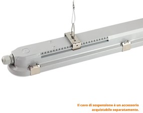 Plafoniera LED 150cm 55W IP66 CCT - con driver Osram Icutronic - con Kit di Emergenza Integrato Colore Bianco Variabile CCT