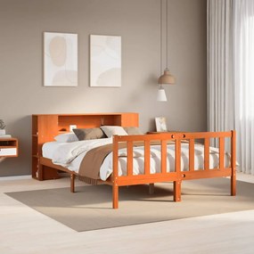 Letto libreria senza materasso marrone cera 120x200 cm in pino