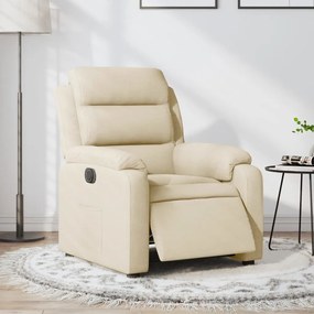 Poltrona Elettrica Reclinabile Crema İn Tessuto /