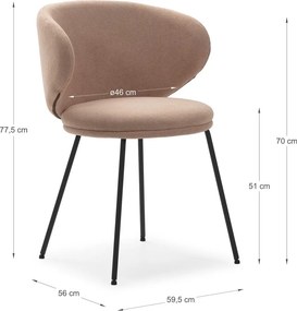 Set di sedie da pranzo rosa chiaro in imbottito 2 pz Rush – Marckeric