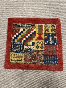 Gabbeh Tappeto 40 x 40 Rosso (Iran) Annodato A Mano