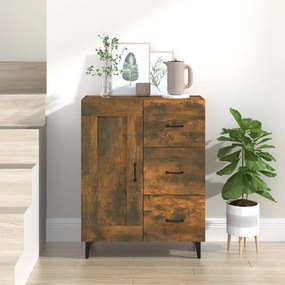Credenza Rovere Fumo 69,5x34x90 Cm İn Legno Multistrato /