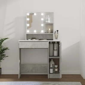 Toeletta Con Led Grigio Cemento 86,5x35x136 Cm /