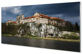 Quadro in vetro acrilico Castello del fiume di Cracovia 100x50 cm