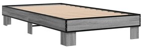 Giroletto grigio sonoma 90x190cm in legno multistrato e metallo