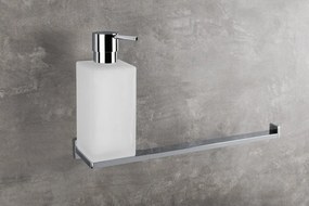 Colombo Look b1674 Porta Salviette bidet con dispenser spadisapone liquido a muro in Vetro Acidato Naturale cromo