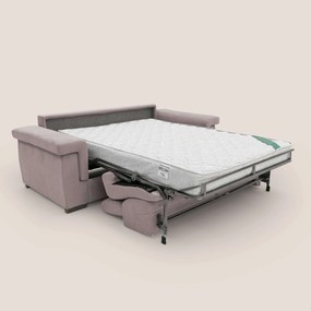 Bjorn divano letto sfoderabile con materasso H18 cm e poggiatesta reclinabili in tessuto impermeabile T02 rosa