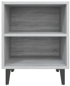 Comodino con gambe in metallo grigio sonoma 40x30x50 cm