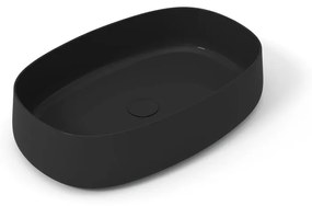 Lavabo da appoggio OLYMPIA CERAMICA ovale piletta non inclusa in ceramica L 60 x H 15 x P 40 cm nero piletta non inclusa