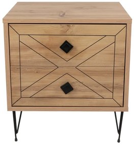 Comodino LUNA 55x50 cm marrone/nero