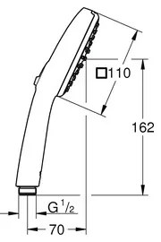GROHE 1053162431 - VITALIO COMFORT 110 Doccetta, 600 mm, Nero