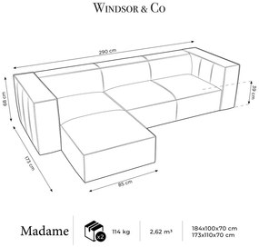 Divano angolare in pelle marrone cognac (angolo sinistro) Madame - Windsor &amp; Co Sofas