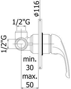 Paffoni Apollo 3 Apm3010 Miscelatore Incasso Doccia 1 Uscita Senza Deviatore con piastra 11,6 cm Cromo