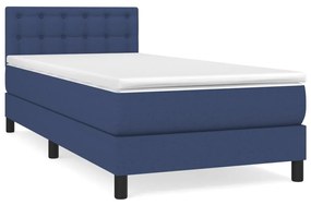 Giroletto a molle con materasso blu 100x200 cm in tessuto