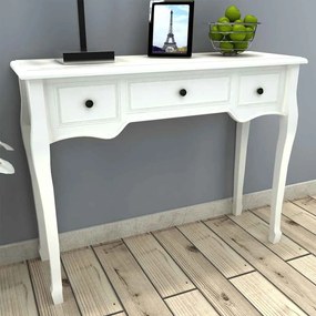 Tavolo Consolle Da Trucco Con 3 Cassetti Bianco /