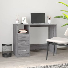 Scrivania Cassetti Grigio Sonoma 102x50x76 Cm Legno Multistrato /