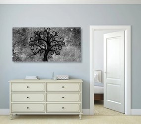 Stampa su tela – Albero della vita in bianco e nero