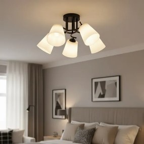 Plafoniera PAFOS 5xE27/15W/230V nera