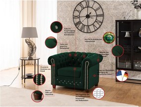 Poltrona chesterfield verde con rivestimento in velluto York Blik – Ropez