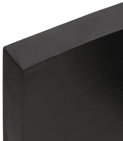 Ripiano muro grigio scuro 180x40x6 cm massello rovere trattato