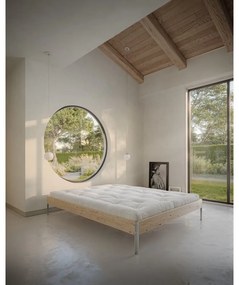 Letto matrimoniale marrone in pino massiccio con rete inclusa 140x200 cm Core – Karup Design