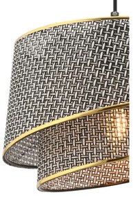 Lampada a sospensione su cavo BARETTE 1xE27/60W/230V grigio/oro