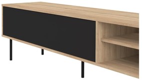 Tavolo TV in rovere decorato in nero-naturale 165x40 cm Ampère - TemaHome