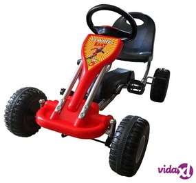 vidaXL Go Kart a Pedali Rosso