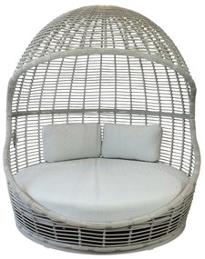 AITANA - conchiglione con struttura in alluminio wicker grigio chiaro