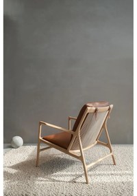 Poltrona in pelle di colore marrone-naturale Dedo - Gazzda