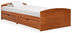 Giroletto con 2 cassetti marrone miele legno di pino 90x200 cm