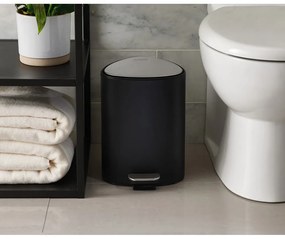 Cestino per la spazzatura nero opaco in acciaio con pedale 5 l EasyStore Luxe – Joseph Joseph
