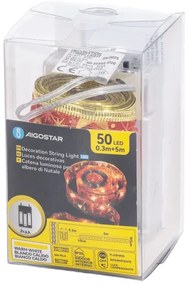Aigostar - Catena luminosa natalizia a LED 50xLED/3xAA 5m bianco caldo e rosso